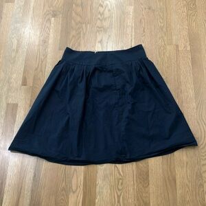 Ann Taylor Women's Navy Blue Solid A-Line Knee Length Lined Skirt